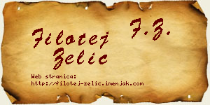 Filotej Zelić vizit kartica
